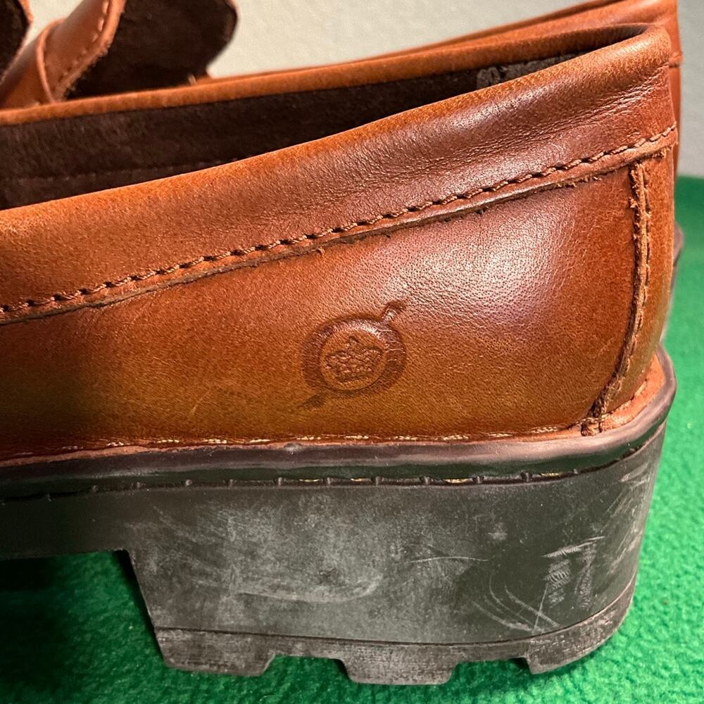 BORN Women's Sz 6M Carrera Plateform Shoes Penny Loafers Brown Leather Slip On - Picture 11 of 11